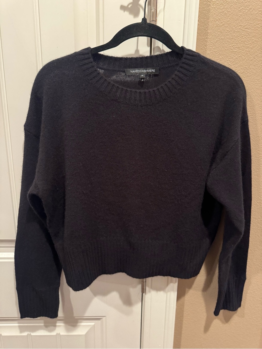 NakedCashmere Black Crewneck Cashmere Pullover